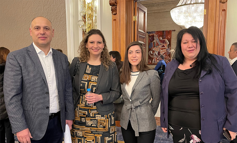 Любомир Пейновски, Марияна Хамънова, Мария Накова и други по време на нонференция „Предизвикателства и възможности в сферата на строителството-ролята на иновациите, новите технологии и уменията“