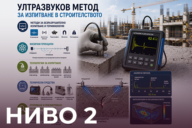 Банер на обучение Ултразвуков метод за изпитване в строителството - ниво 2